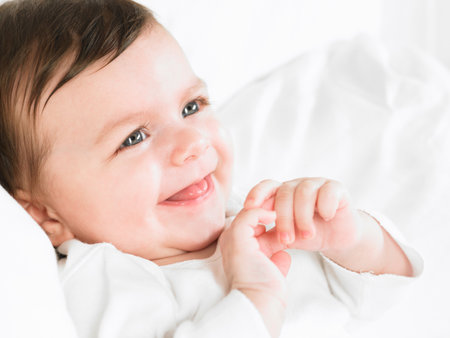 Baby girl smilingの写真素材