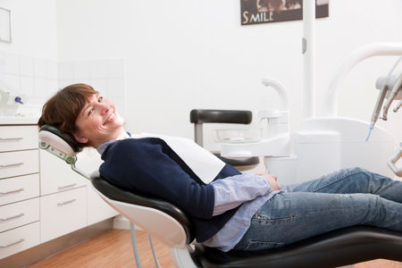 Patient waiting in dental surgeryの写真素材