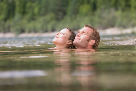 Couple enjoying water