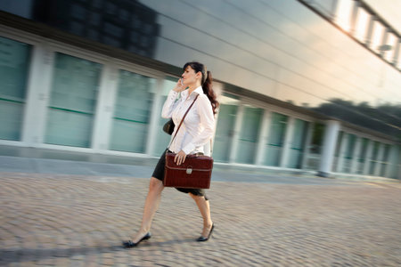 Businesswoman outdoorsの写真素材