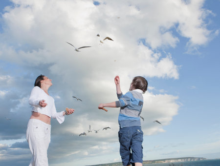 Mother and sonの写真素材