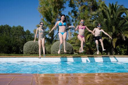 Kids on holidayの写真素材