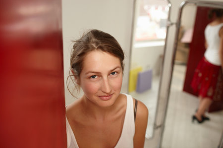 Young lady shoppingの写真素材