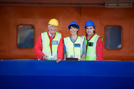 People in a dockyard