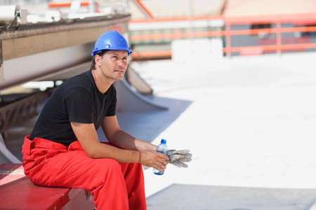 Worker having a restの写真素材