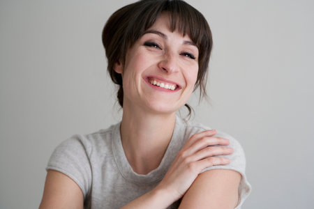 Close up of smiling womanの写真素材