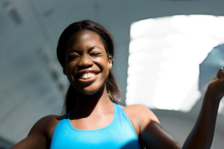 Runner cheeringの写真素材