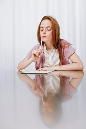 Young woman studying