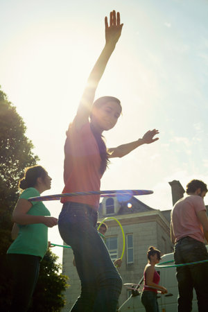 PLAYING hooping outdoorsの写真素材