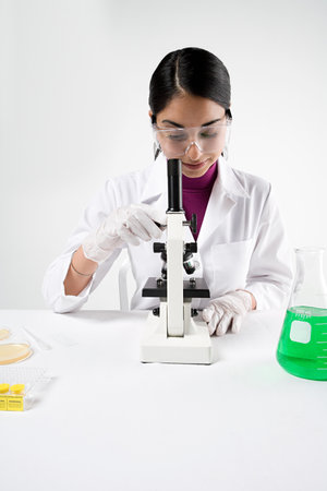 Scientist with microscopeのeditorial素材