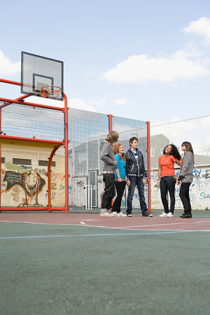 Teens on basketball courtのeditorial素材