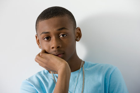Portrait of a teenage boyの写真素材