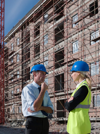 Engineers on building site