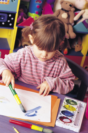 Girl painting background.の写真素材