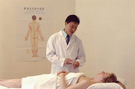 Acupuncture consultation background.の写真素材