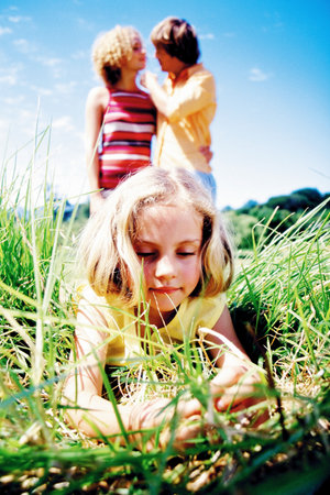 Girl in a fieldの写真素材