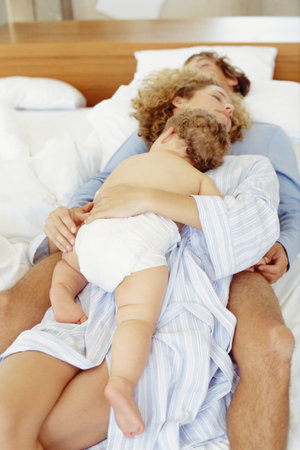 Family in bed