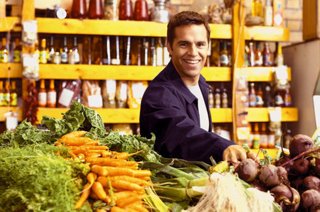 Man holding beetroot