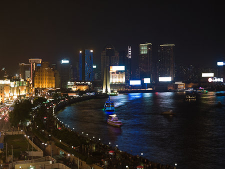 Shanghai at nightのeditorial素材