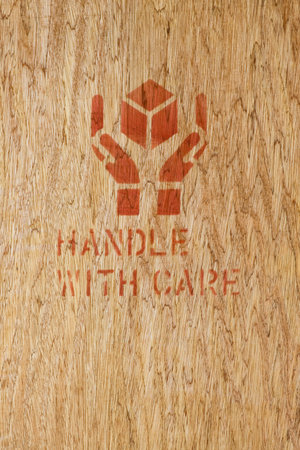 A symbol on a crateの写真素材