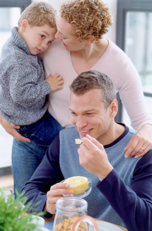 Family at homeの写真素材