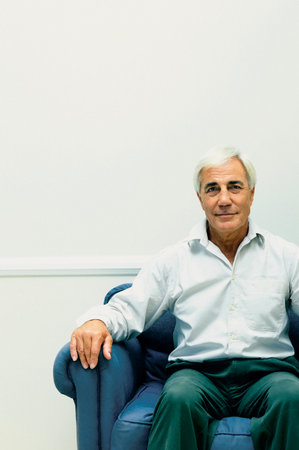 Man on sofaの写真素材