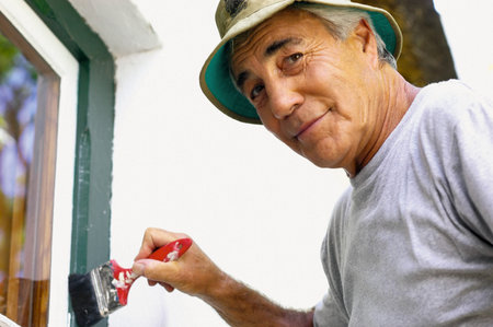Man painting houseの写真素材