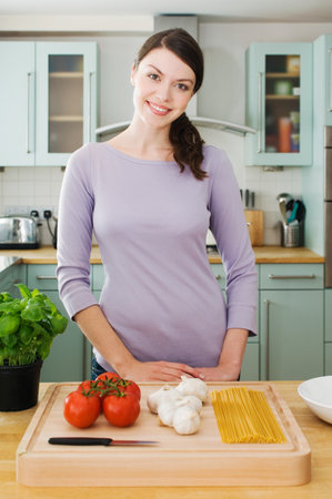 Woman with ingredientsの写真素材