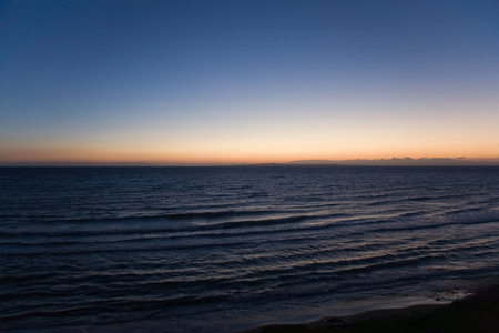 Sunset over the seaの写真素材