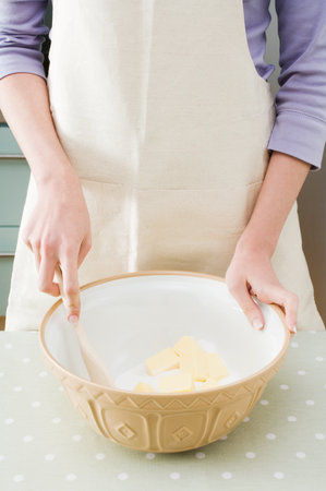 Making a cakeの写真素材