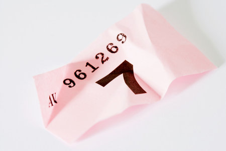 A crumpled raffle ticketの写真素材