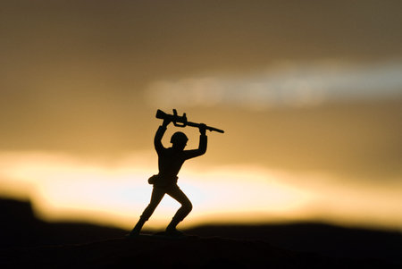 A toy soldier background.の写真素材