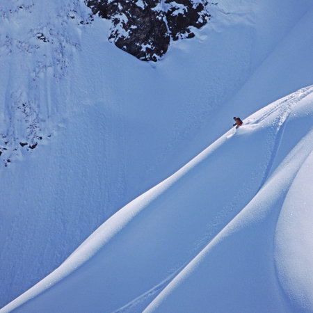 Skier on shuksan armの写真素材