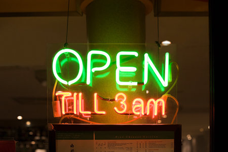 Cafe neon signのeditorial素材