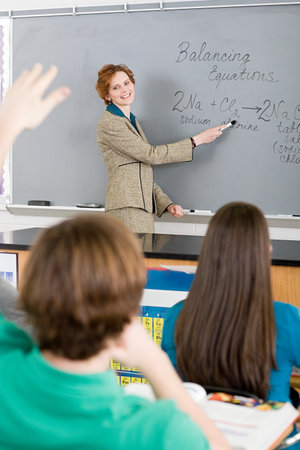 Teacher in classの写真素材