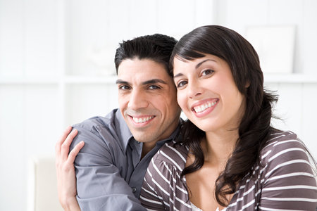 Portrait of a happy hispanic coupleの写真素材