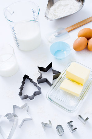 Baking equipment and ingredientsの写真素材