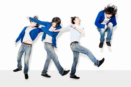 Man moving into a jumpの写真素材