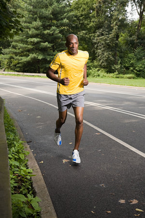 Runner on roadの写真素材
