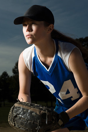 Female baseball playerの写真素材