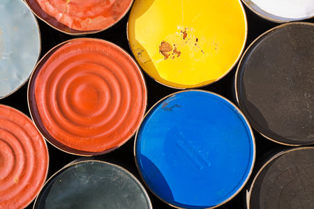 Oil drums background.の写真素材