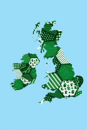 Patchwork British Islesの写真素材