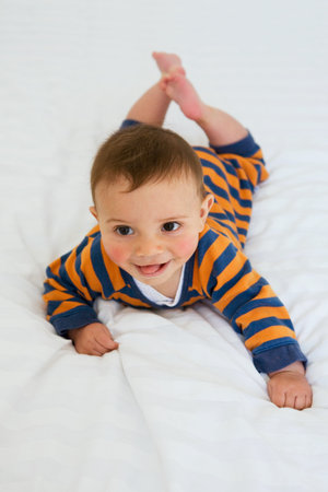 Portrait of a baby boyの写真素材