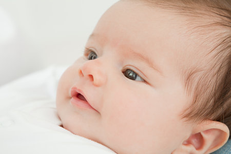 Close up of face of baby girl