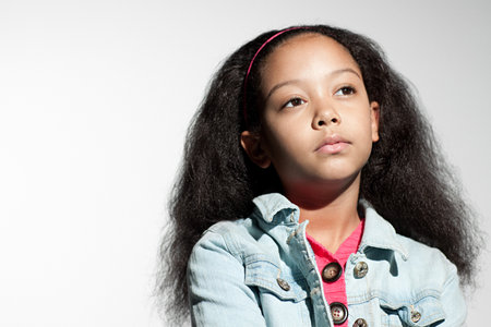 Girl looking serious