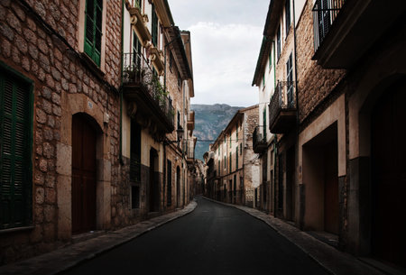 Old street, Majorca, Spainの写真素材