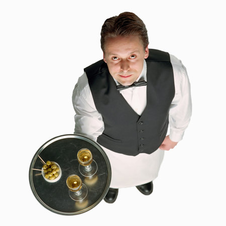 Waiter close up background.