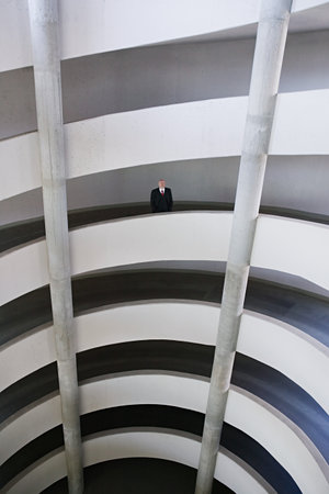 Businessman in a multistorey car parkの写真素材