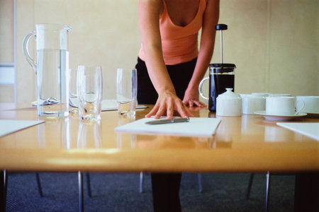 Woman preparing for a meetingの写真素材