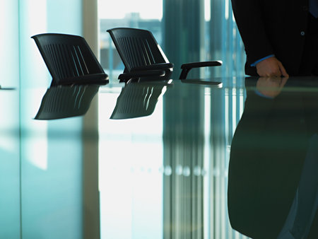 Man leaving meeting room,の写真素材